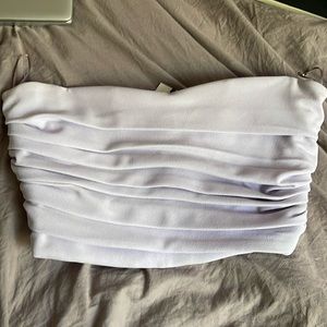 Zara Lilac Strapless Cropped Top